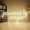 Powered By Prayer Neon Sign Jesus Neon Light for Wall Decor Faith Art Light Up Sign Dimmable Usb Powered Neon Light for Home Christ Church Birthday
