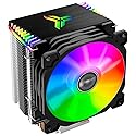 JONSBO CR1400 RGB CPU Air Cooler, 92mm PWM CPU Cooler with 4 Heat Pipes, Removable Computer PC Fans Easy to Install, Quiet Rainbow RGB Cooling Fan