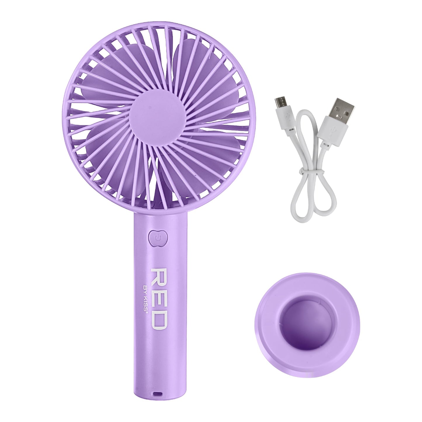 Red by Kiss Handheld Fan, Mini Portable Personal Desk Fan with USB Rechargeable, 3 Speed Long Lasting Powerful Small Fan for Makeup Travel Home Office