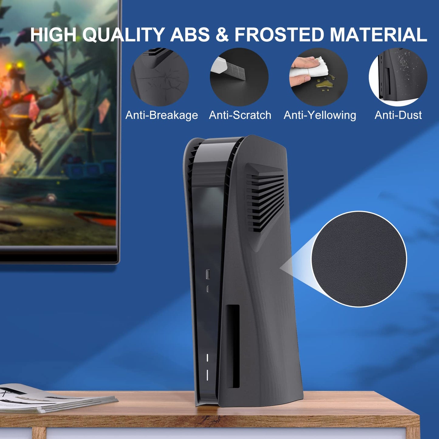 innoAura P5 Plates Cover Faceplates for 2020 Model P5 Disc Edition, Enhanced Cooling Vents & Dust Filter, Anti-Scratch Protective Case with Heat