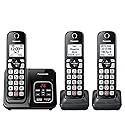 Panasonic Cordless Phone with Answering Machine, Advanced Call Block, Bilingual Caller ID and High-Contrast Display, Expandable System with 3 Handset