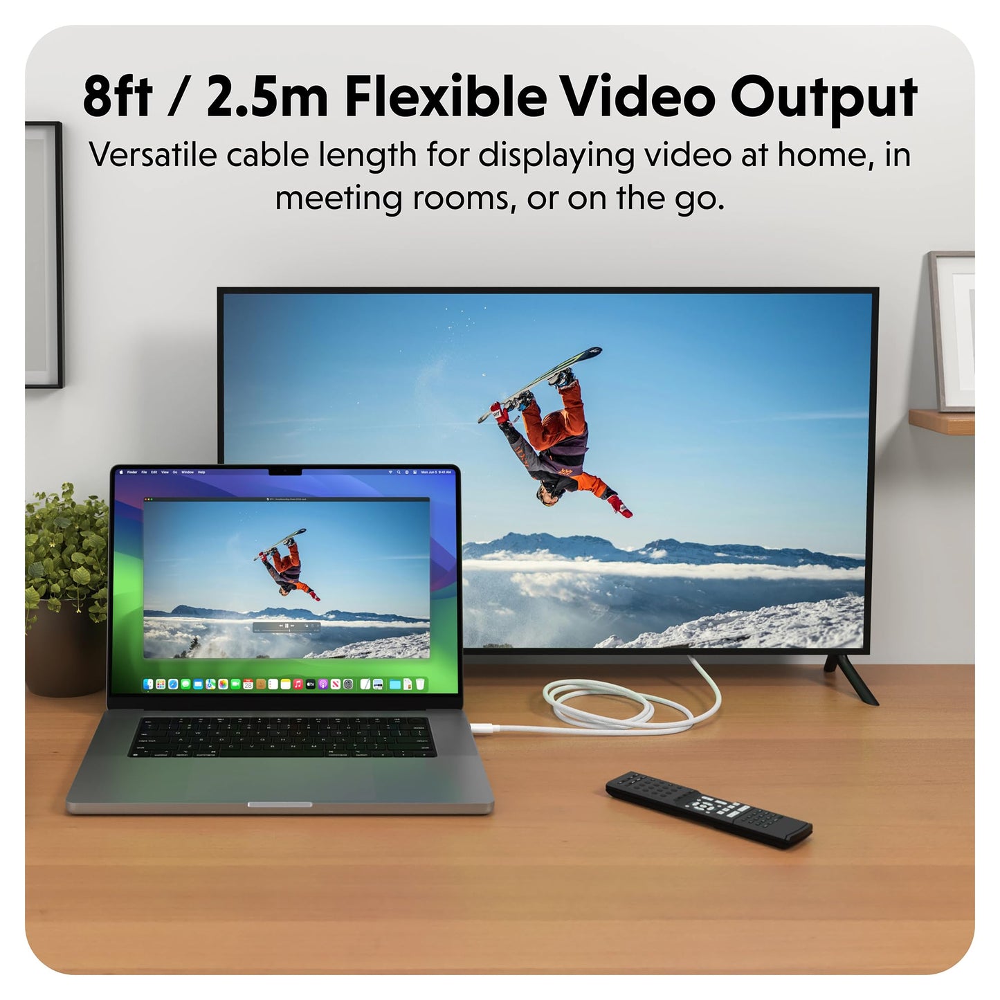 Hyper HyperDrive USB-C to HDMI 4K60Hz Cable - White