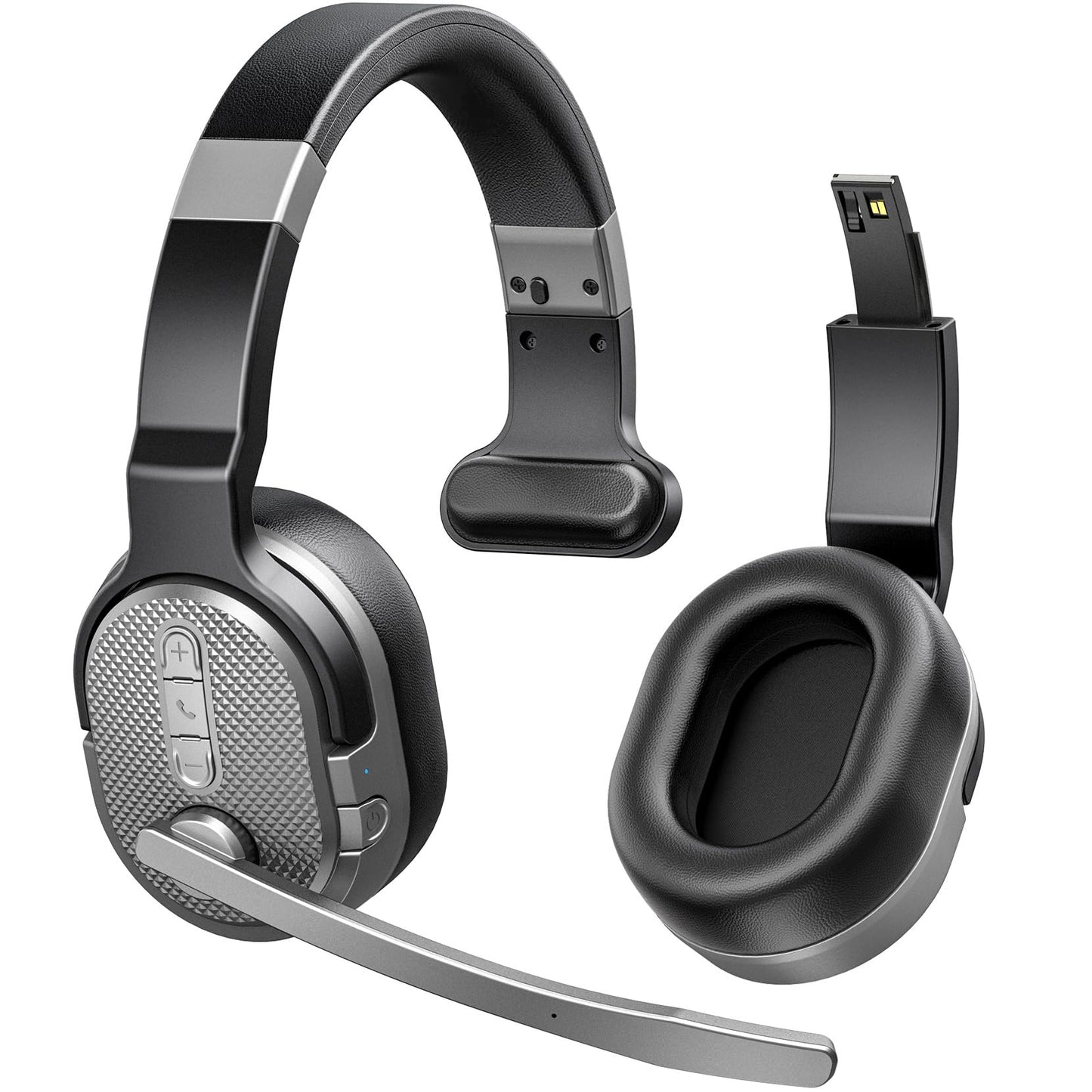 COSMUSIS Trucker Bluetooth Headset, Wireless Headsets with Noise Cancelling Microphone, 50+Hrs HD Talktime Bluetooth Headphones with Detachable…