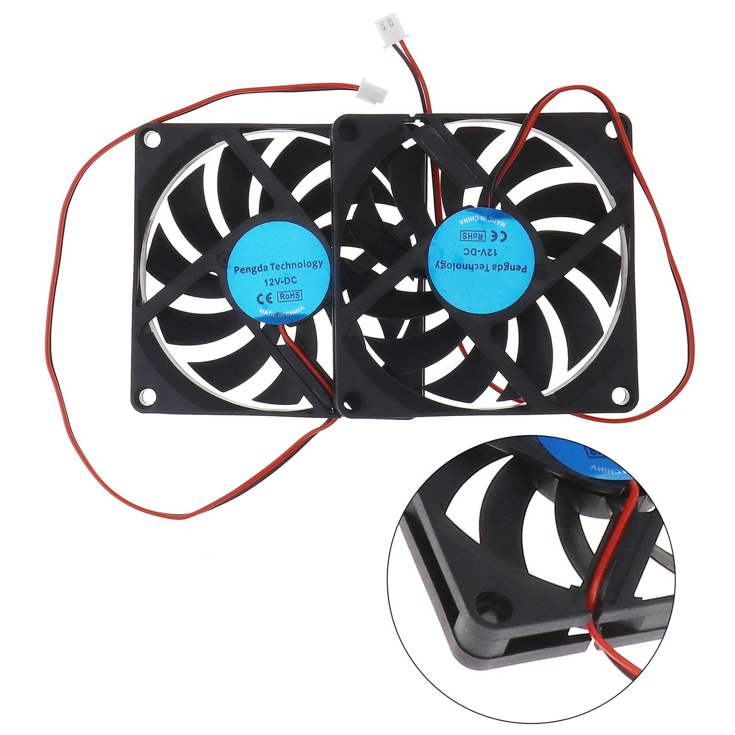 SING F LTD 2X Standard Computer Fans PC Case Cooling Cooler Fans Brushless Silent 80x80x10mm DC 12V 2Pin