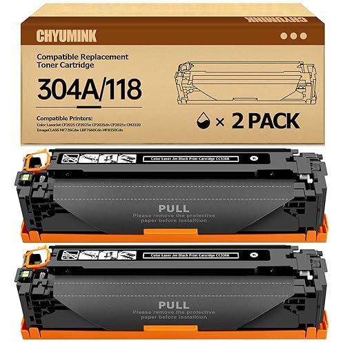 JC Toner Compatible for 304A CC530A Toner Cartridge for use with Color LaserJet CP2025 CP2025dn CM2320fxi mfp; imageCLASS MF726Cdw LBP766 ( Black