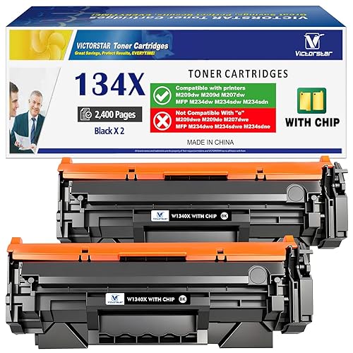 134X W1340X ( 134A W1340A ) with CHIP Compatible Toner Cartridges High Capacity 2 Black for M207 M207dw M209 M209dw M209d M234 M234dw M234sdw M234sdn