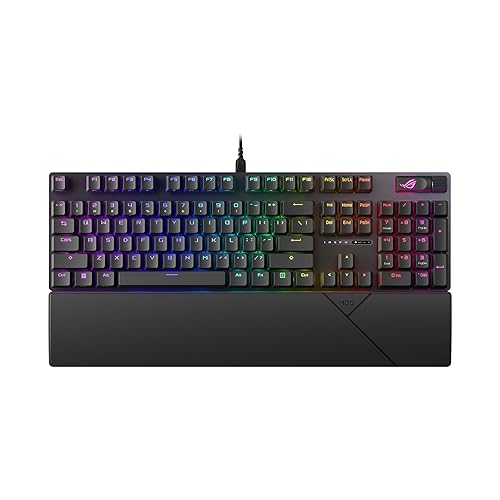 ASUS ROG Strix Scope II X Wired USB Mechanical Gaming Keyboard - 100% Full-Size, Hot Swappable Pre-lubed ROG NX Snow V2 Linear Switches, PBT Keycaps