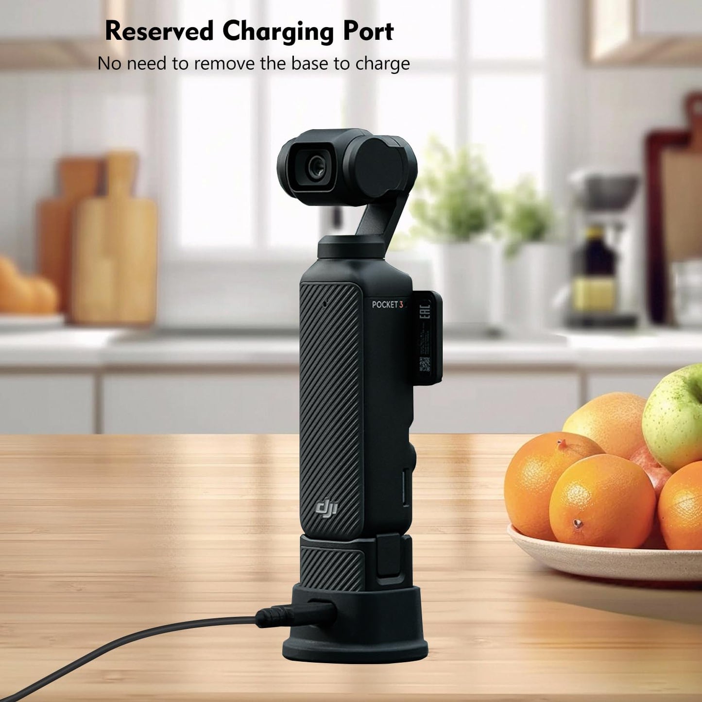 Suptig Tripod Mount, Silicone Non-Slip Desktop Mount for DJI Osmo Pocket 3, Osmo Pocket 3 Accessories(Black)