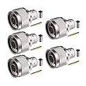 POBADY 5PCS N Male Connectors 50 ohm N Male Crimp RF Coaxial Connector for VLMR400 Belden 9913 RG8 RF Coaxial Cable