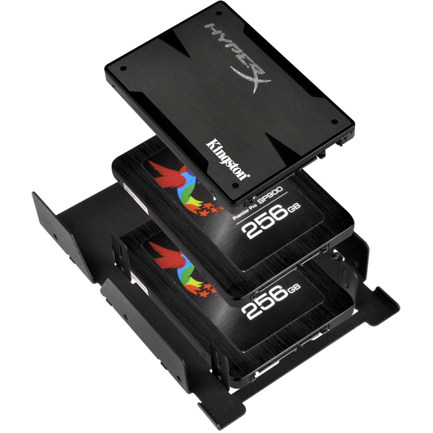 SilverStone Technology 3.5-Inch to 3 X 2.5-Inch Internal Hard Drive HDD/SSD Bay Converter, Black SDP08B-E