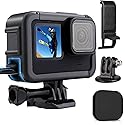 FitStill Protective Accessories Kit Frame Mount Housing Case Compatible with Go Pro Hero 13/12/11/10/9 Black, Vlog Cage with Cold Shoe Adapter &Side