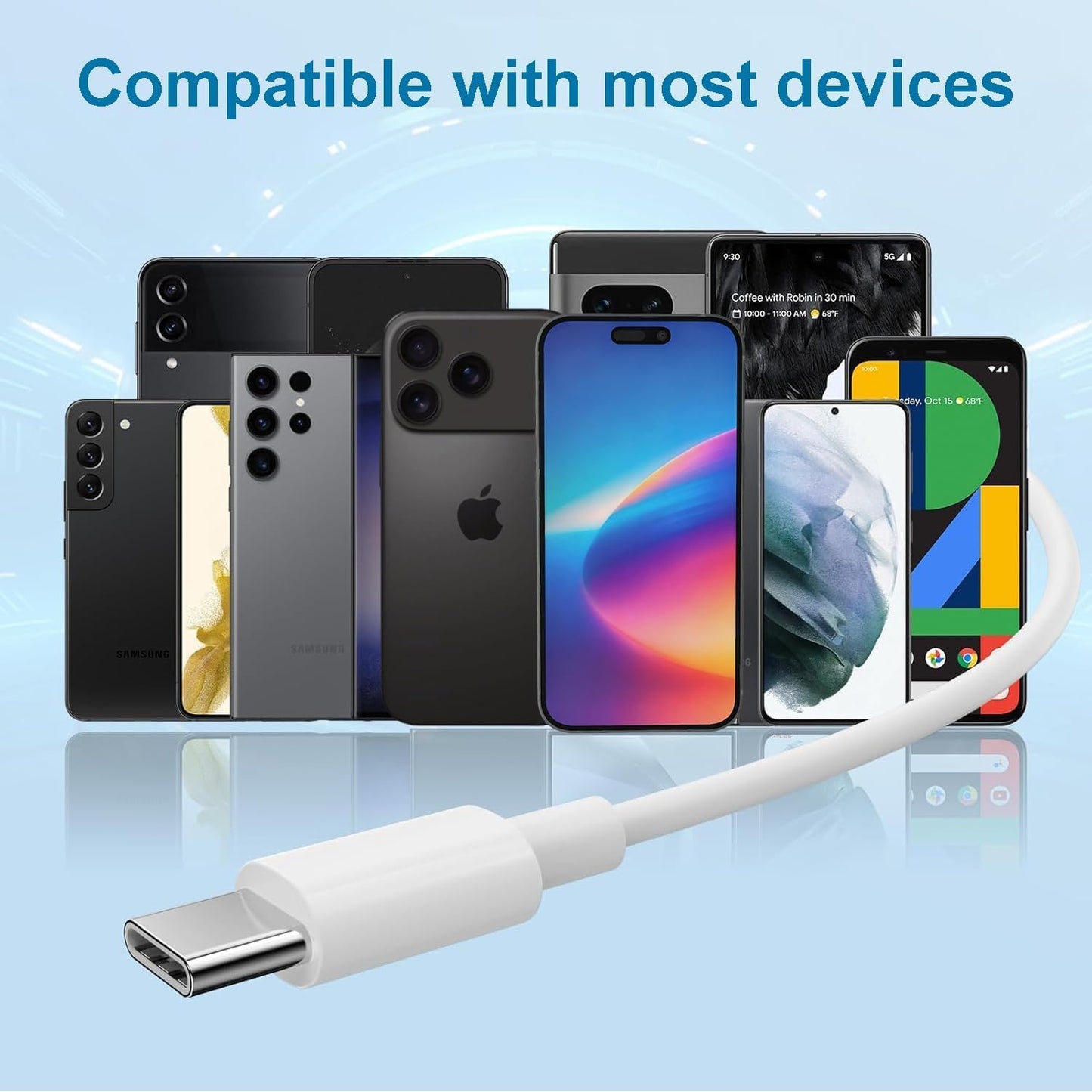 2 Packs USB C Headphones for iPhone 17/16/15 Pro Max Plus Type C Earphones with Microphone & Remote Noise Cancelling Earbuds for iPhone 17/16/15 Pro