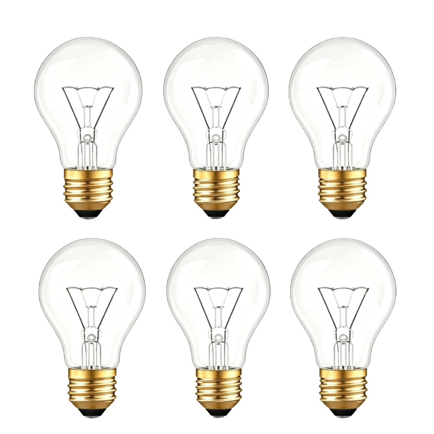 IWOPAN 60 Watt Incandescent Light Bulbs, Dimmable, A19, E26 Base, 6 Pack