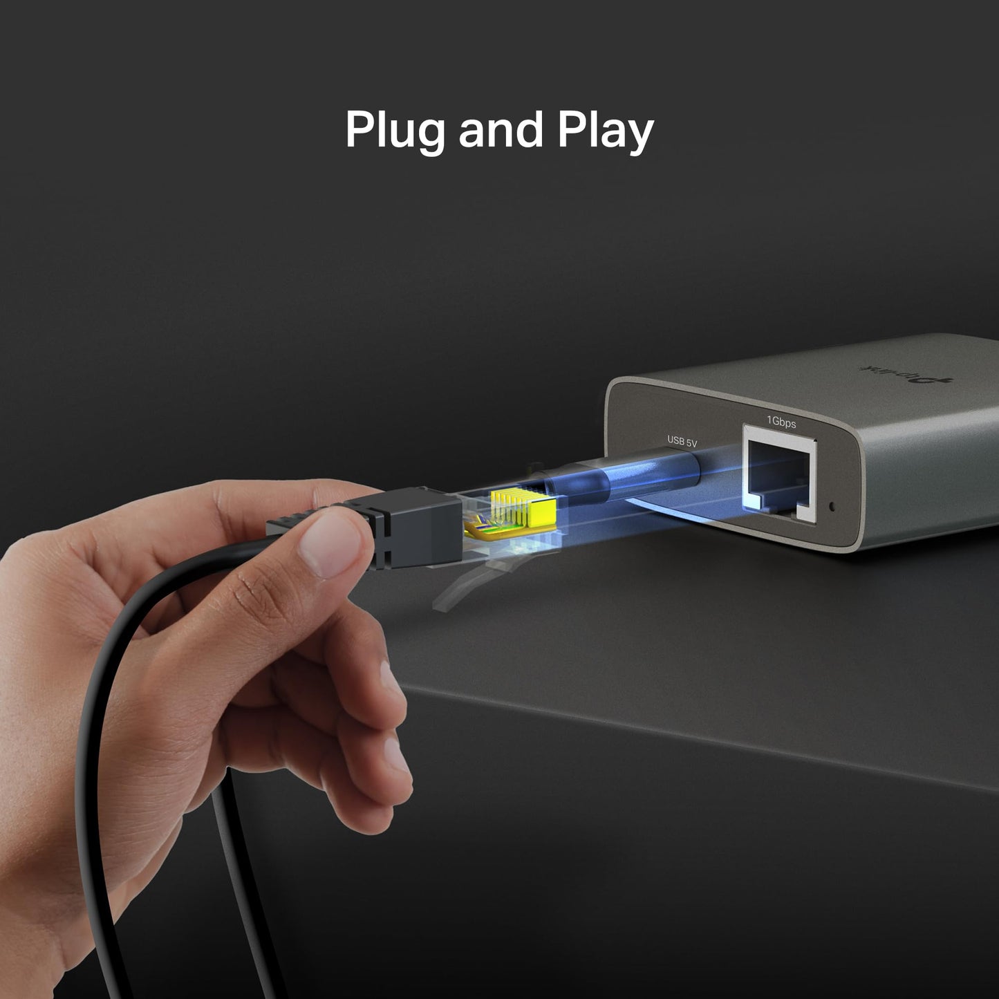 TP-Link Ethernet Splitter 1 to 2, 1000 Mbps High Speed Dual-Port Internet Splitter, Compatible w/ Cat8/7/6/5e/5, USB-C & Ethernet Cables Included