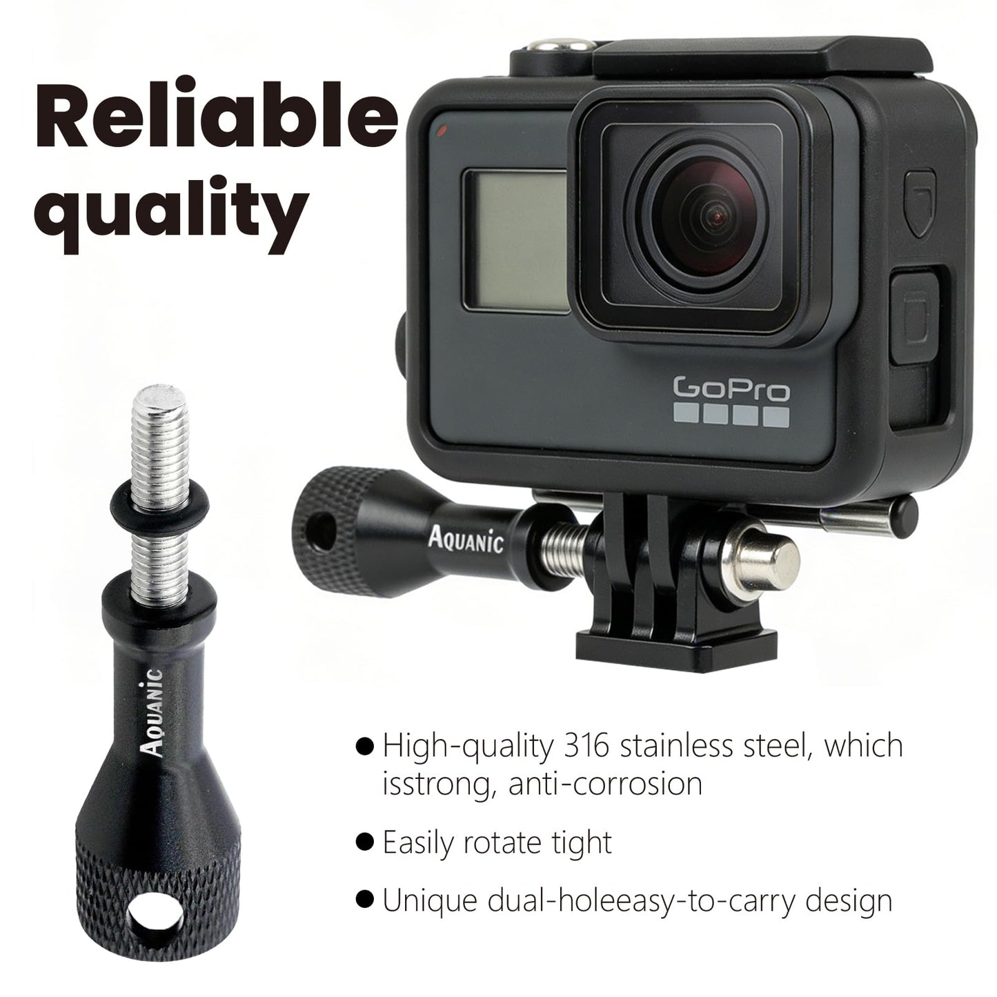 Rigrig Aluminum Alloy Thumbscrew with Waterproof Action Camera Wrist Strap for GoPro Hero, DJI Osmo Action, Insta360