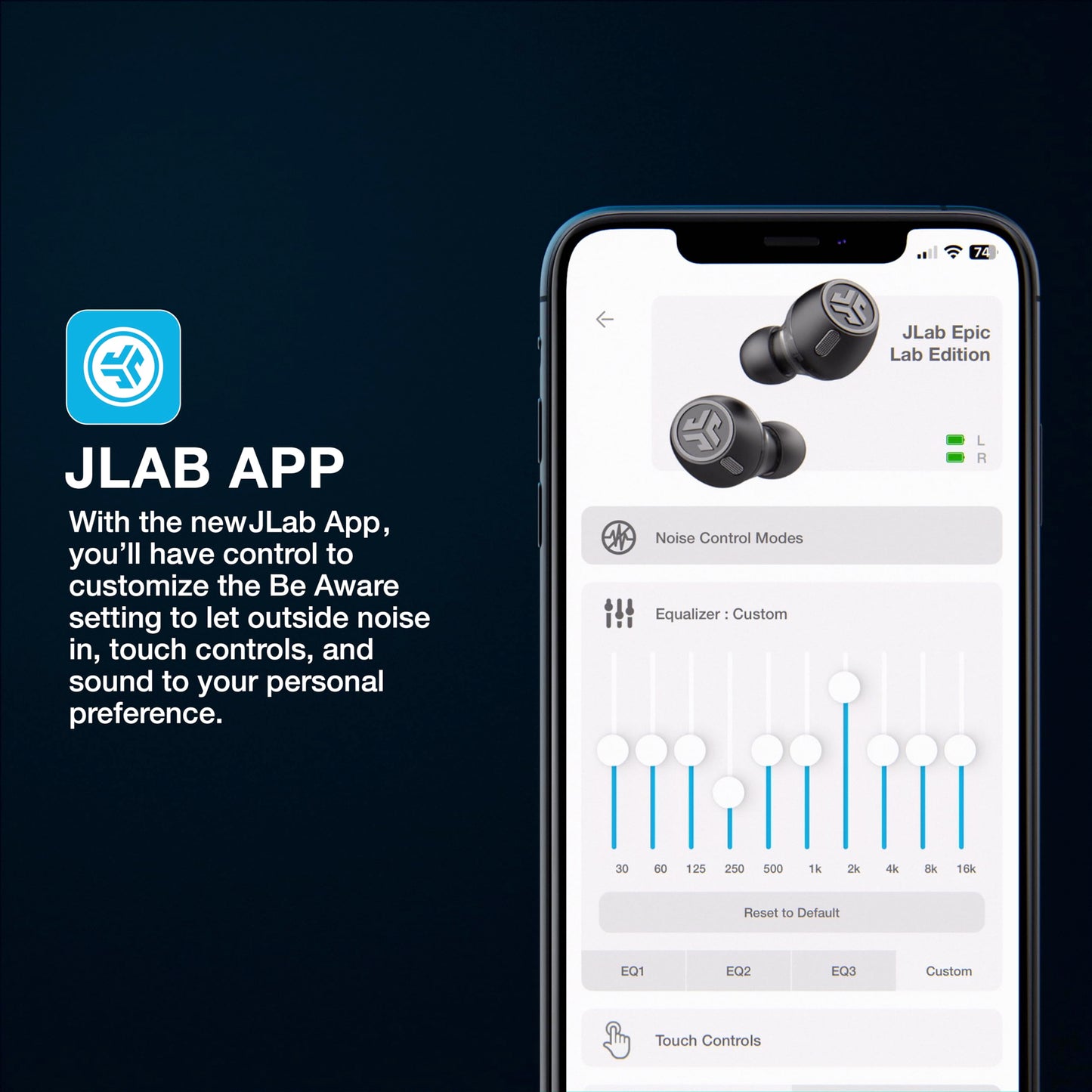 JLab Epic Lab Edition True Wireless Earbuds, Hybrid Dual Drivers, Spatial Audio, Multipoint BT, Wireless or USB-C Charging, Wear Detect Auto…