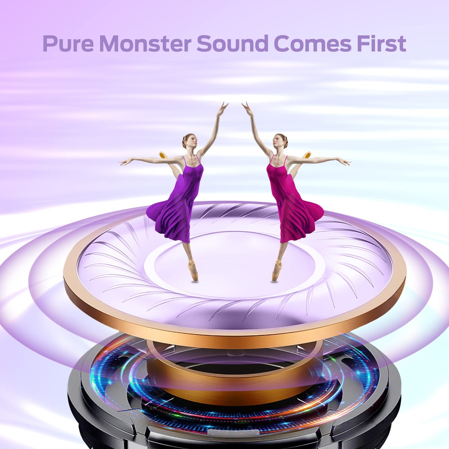 Monster Aria Free Open Ear Headphones Wireless Bluetooth, Air Conduction Headphone, Sports Headphones with ENC Clear Talk, 8H Playtime, Lightweight…