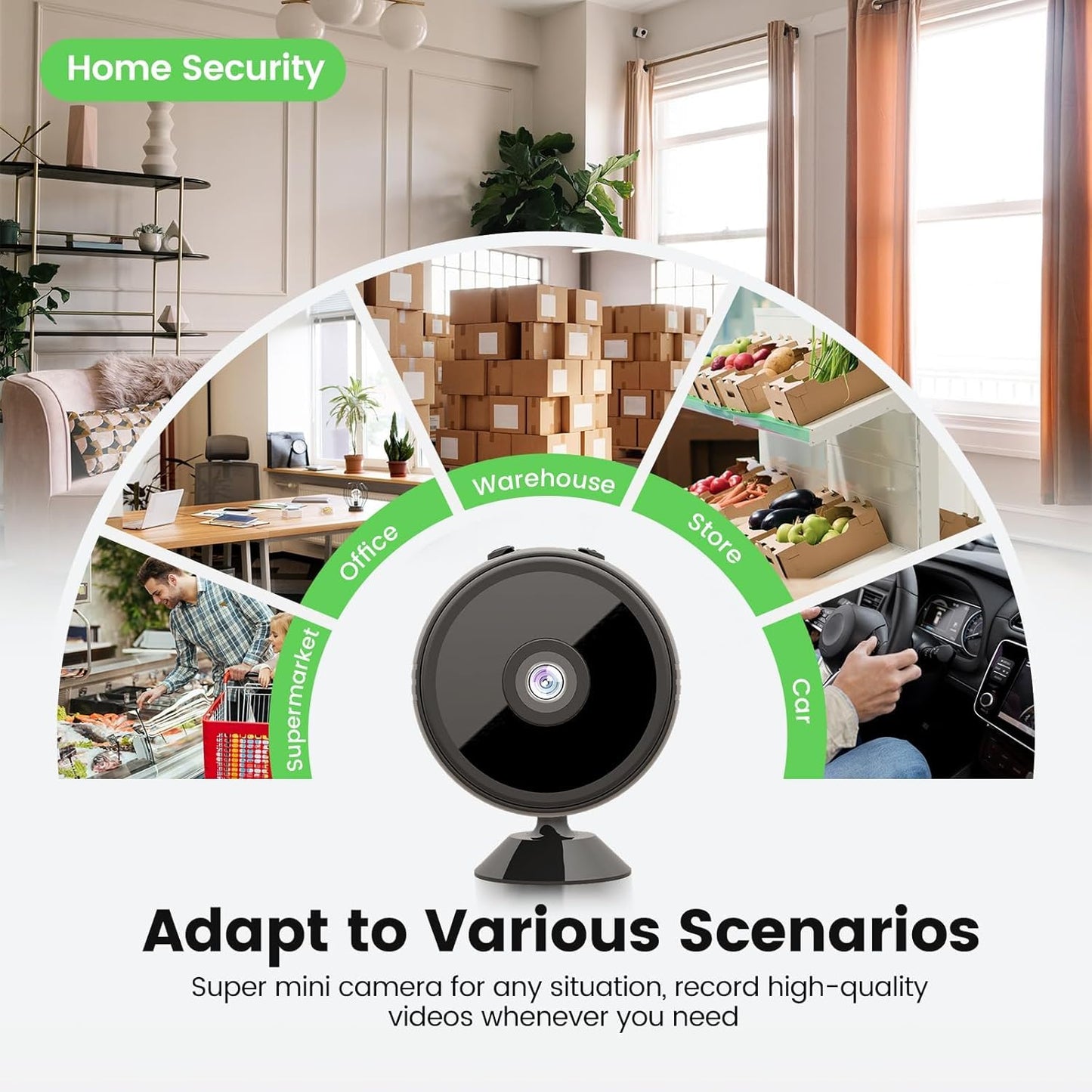 Foivtrui Mini Camera, 1080P HD WiFi Indoor Camera for Baby/Pet/Nanny, Wireless Security Surveillance Camera, Motion Detection, Remote Reviewing, Night