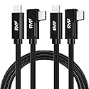 RVP+ 90 Degree USB C to USB C Cable (20Gbps, 2Pack, 9FT), 100W Right Angle USB C Charger, 4K Video Output with E-Marker for Thunderbolt 4/3 - Black