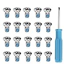 M2.5x4 Screw-Phillips Flat Head Screws(Pack of 20), Steel,Sliver-Phillips Screwdriver #0 for Laptop 3D Printer,Electrics by LeFix