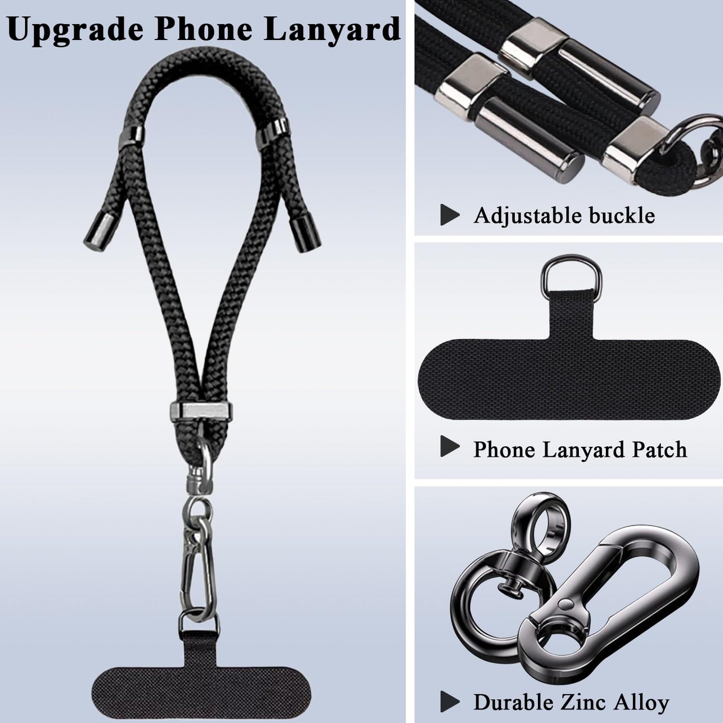 AdaUpgo Phone Strap - 1 x Adjustable Phone Wrist Strap,1 x Phone Lanyard Tab,Universal Cell Phone Wrist Strap for Travel Essentials,Compatible