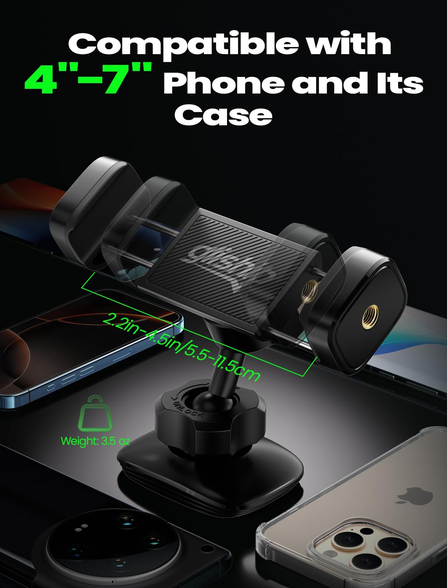 gliship Gym Magnetic Phone Holder, Portable Magnetic Phone Holder Phone Mount Gym Essentials Accessories, 360° Adjustable Dual Ballhead Rotatable