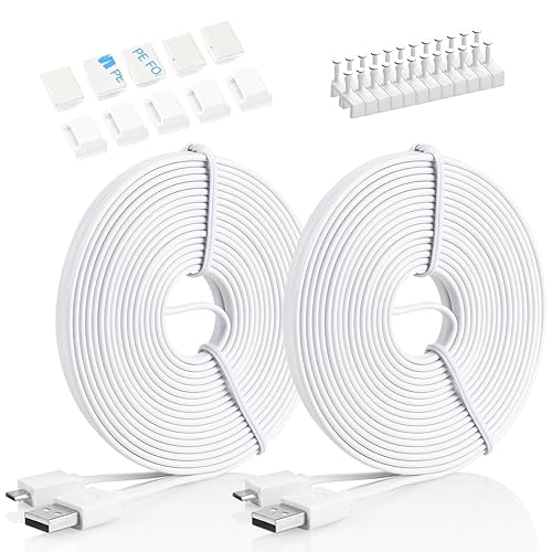 Soshine Long Micro USB Cable 25ft - USB to Micro USB Cable for PS4 Controller and Security Camera 2pack