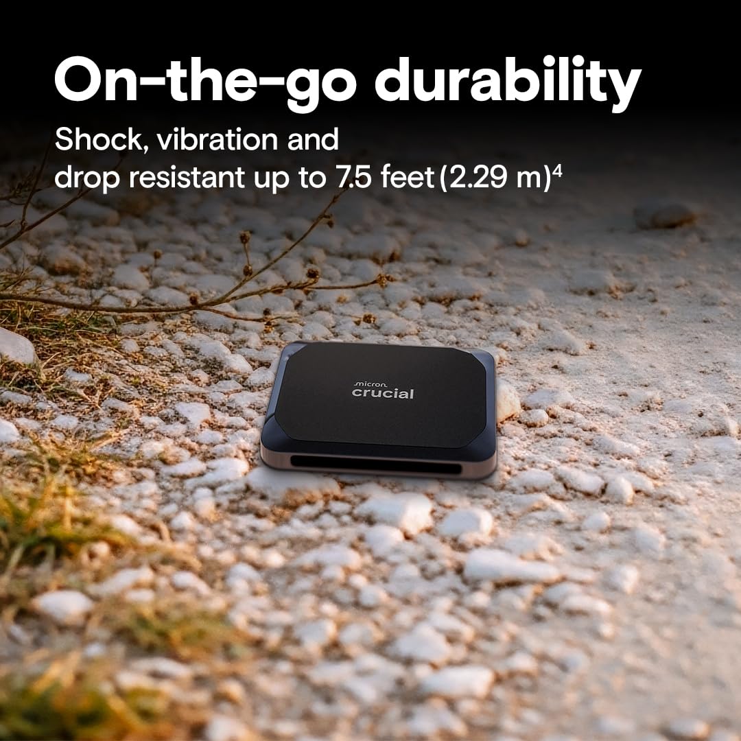 Crucial X9 1TB Portable SSD, Up to 1050MB/s, USB 3.2 USB-C, External Solid State Drive, Compatible with Windows, Mac, & Android, Reliable Storage