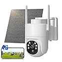 Apone 4G LTE Cellular Security Camera, No WiFi Solar Powered Security Camera, Auto Tracking, Color Night Vision, Motion Detection, 2 Way Audio, Built