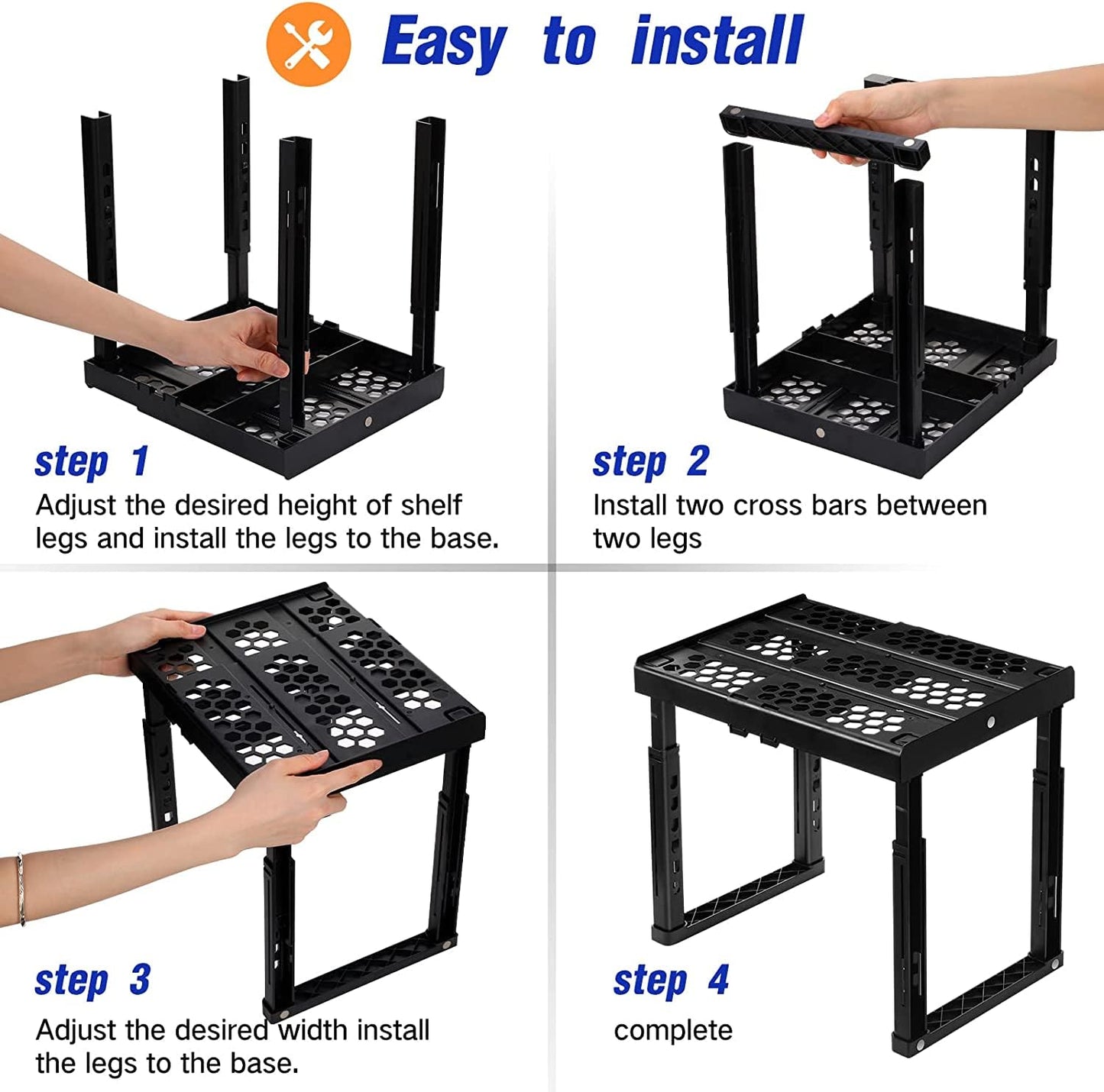 Piffny Locker Organizer Shelf? Adjustable Width and Height, Stackable, Ideal Locker Shelf for School, Office, Gym Lockers, or Even Kitchen Cabinets