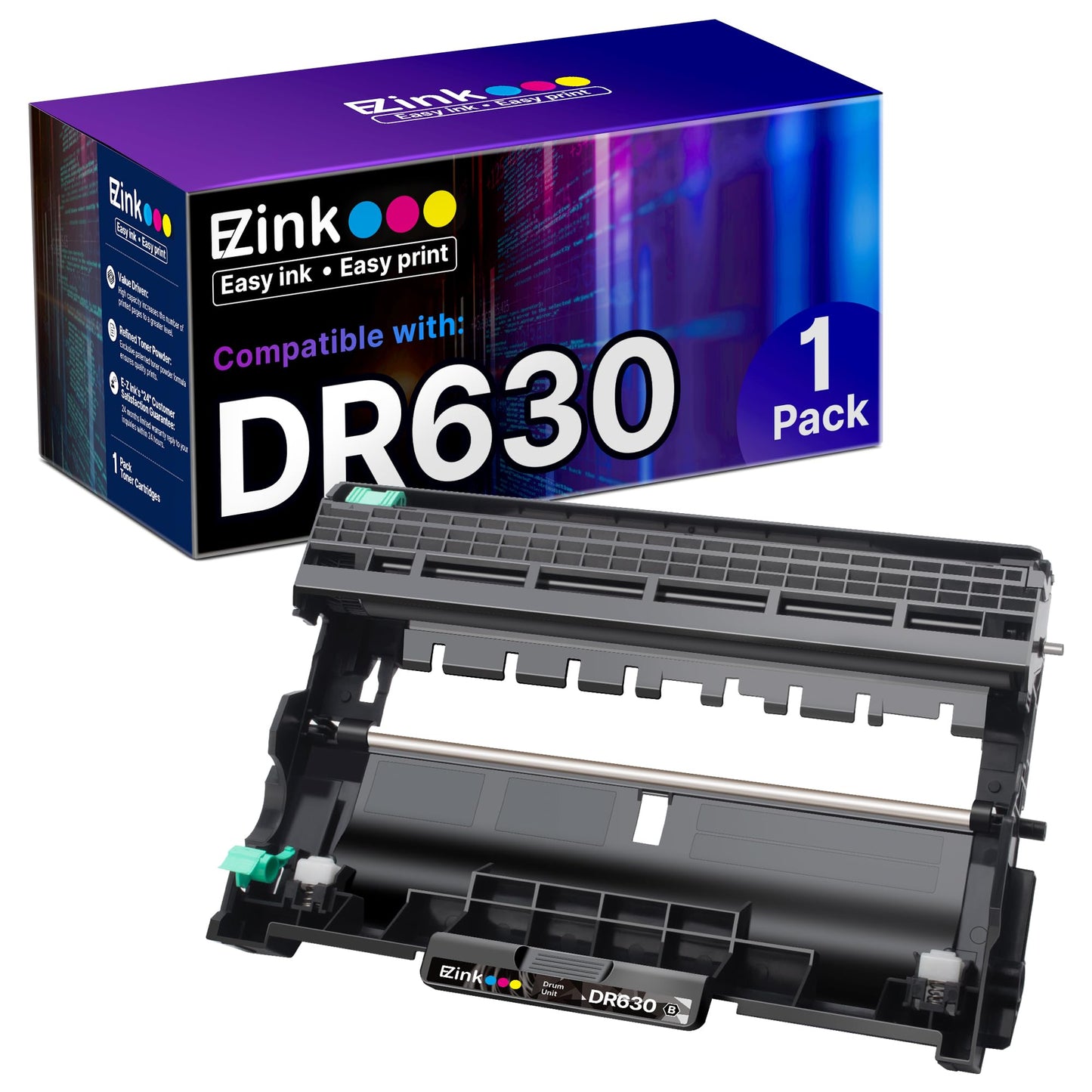 E-Z Ink Compatible Drum Unit (Not Toner) Replacement for Brother DR630 DR 630 Compatible with HL-L2300D HL-L2320D HL-L2340DW HL-L2360DW HL-L2380DW