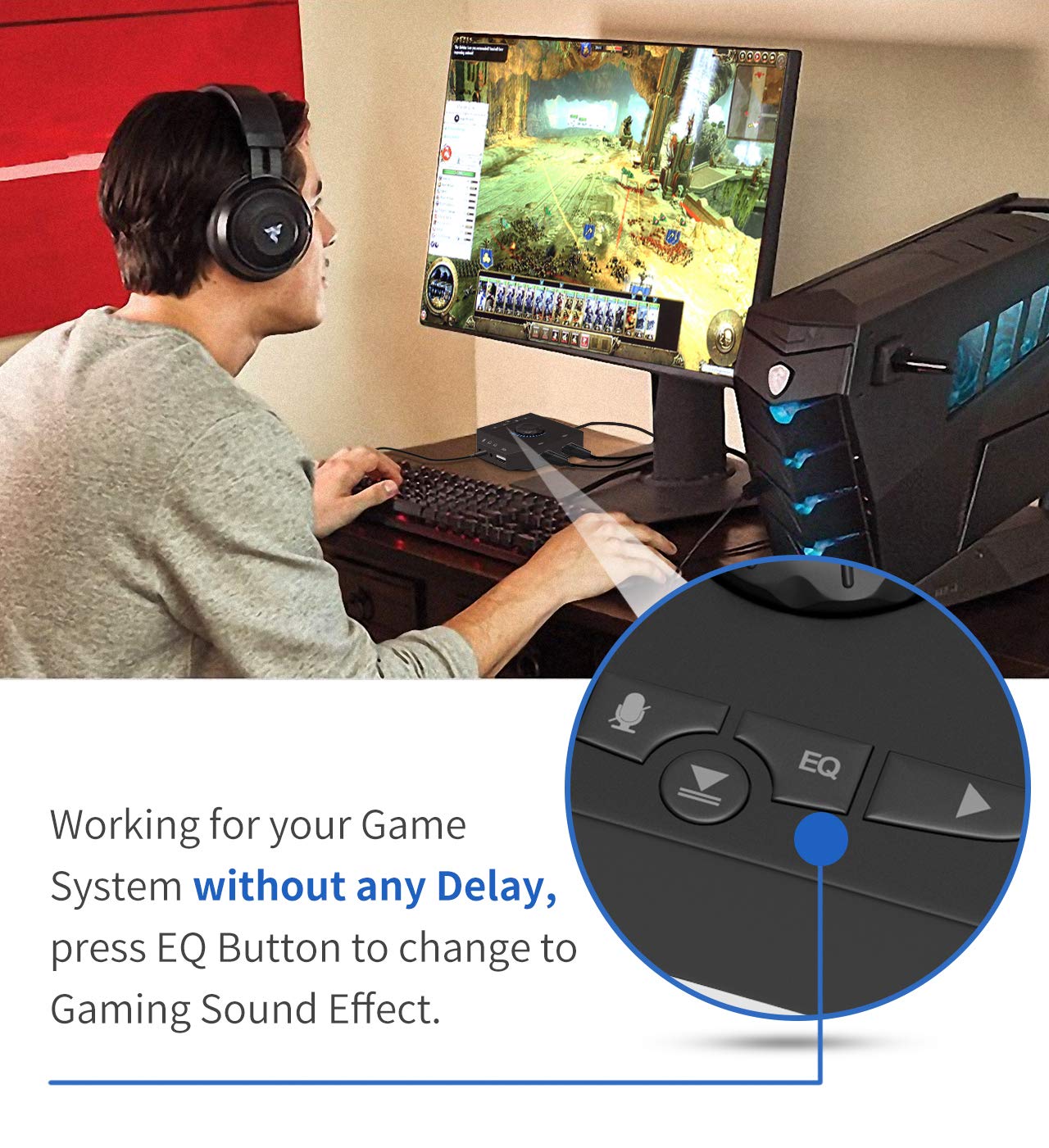 Tendak USB Hub with Audio Adapter, External Sound Card with 3.5mm Headphone Microphone Jack and Volume Control 3 Port USB Hub for Laptop PC HDD Disk