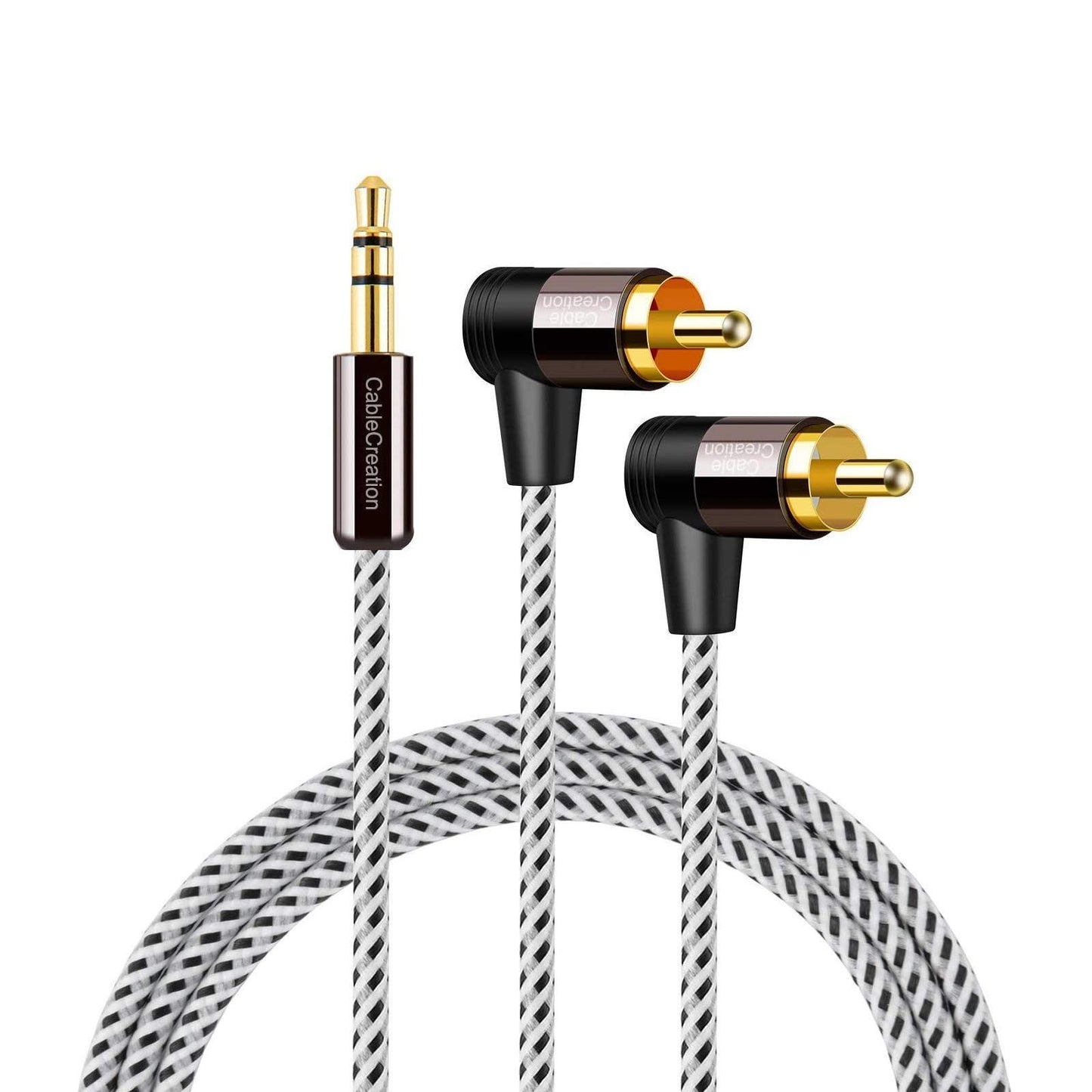 CableCreation RCA to 3.5 mm, 3.5 mm to 2 RCA Stereo Audio Y Splitter Cable (Male) Compatible with TV, Smartphones, MP3, Tablets, Speakers, Home