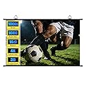 100 inch Projector Screen, Xiaohui Portable Movie Projector Screen for Indoor Outdoor, 4K Hanging ALR Projection Screen for Room Wall, Home Theater