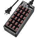 24-Port 100W (20 A) USB Charging Station, Home-Sized Desktop US? Fast Charger, Multiple USB Desktop Chargers for Hotels, Schools, Shops, Shopping