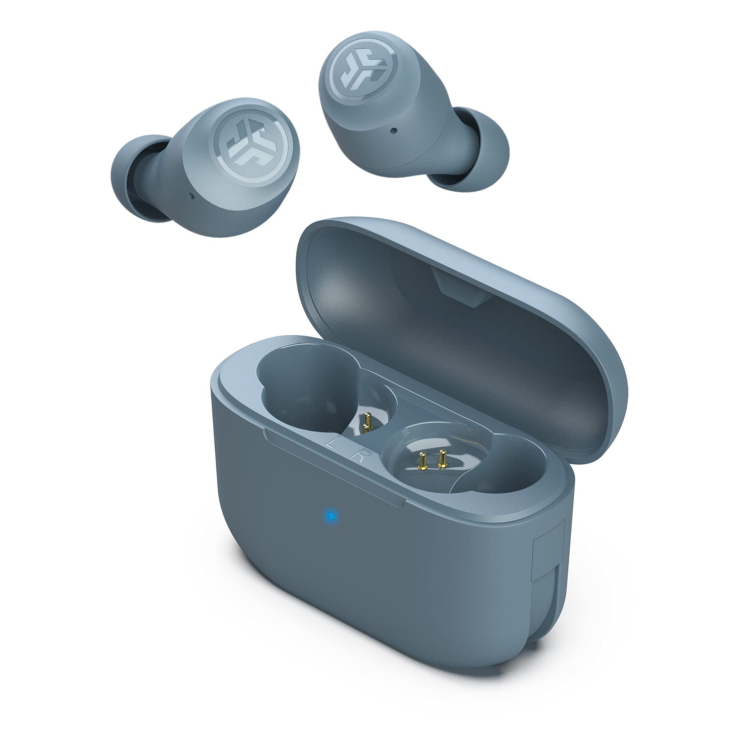 JLab Go Air Pop True Wireless Bluetooth Earbuds + Charging Case, Slate, Dual Connect, IPX4 Sweat Resistance, Bluetooth 5.1 Connection, 3 EQ Sound