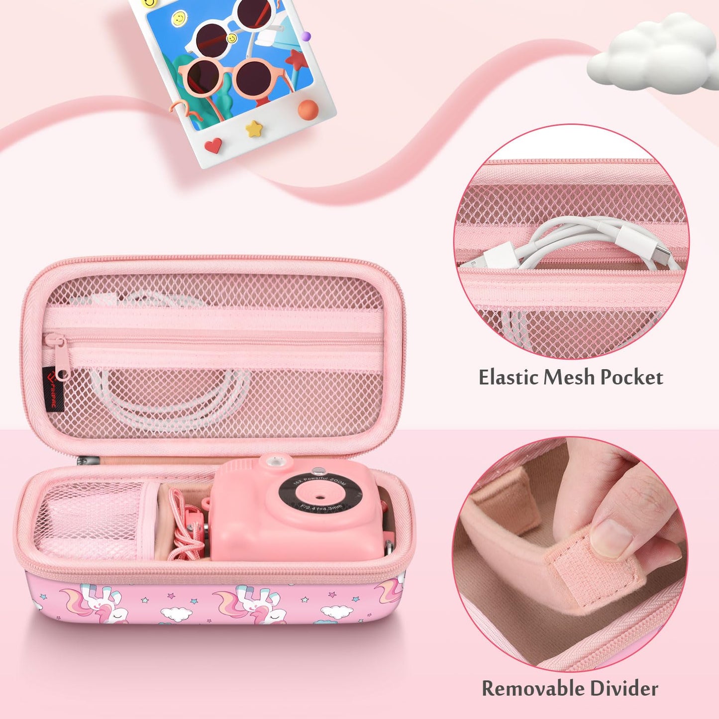Fintie Kids Camera Case Compatible with ESOXOFFORE, MINIBEAR, Dylanto, GKTZ, Mgaolo, WEEFUN Instant Print Digital Cameras, Hard Carrying Storage Bag
