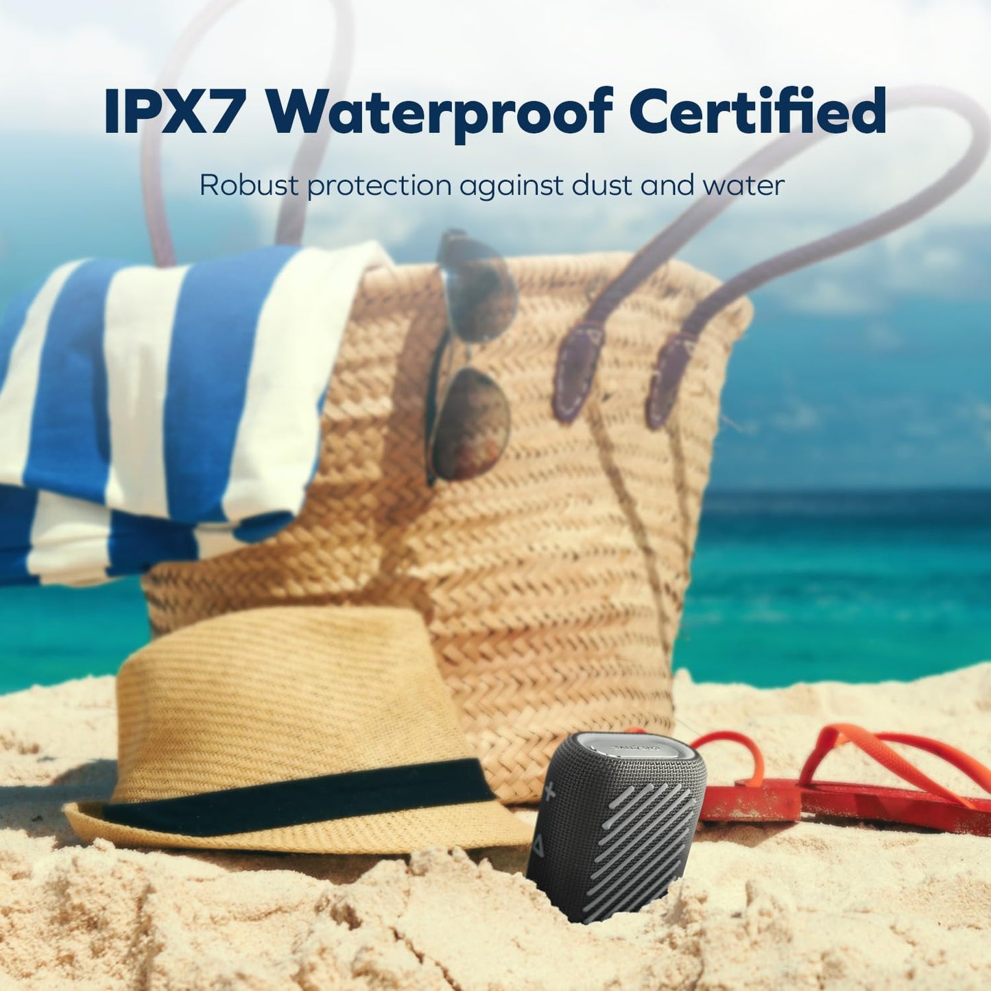 Creative MUVO Flex Portable Waterproof Bluetooth 5.3 Speaker with Auracast, Up to 10 Hours of Battery Life, IP67 Waterproof, and Powerful Bass