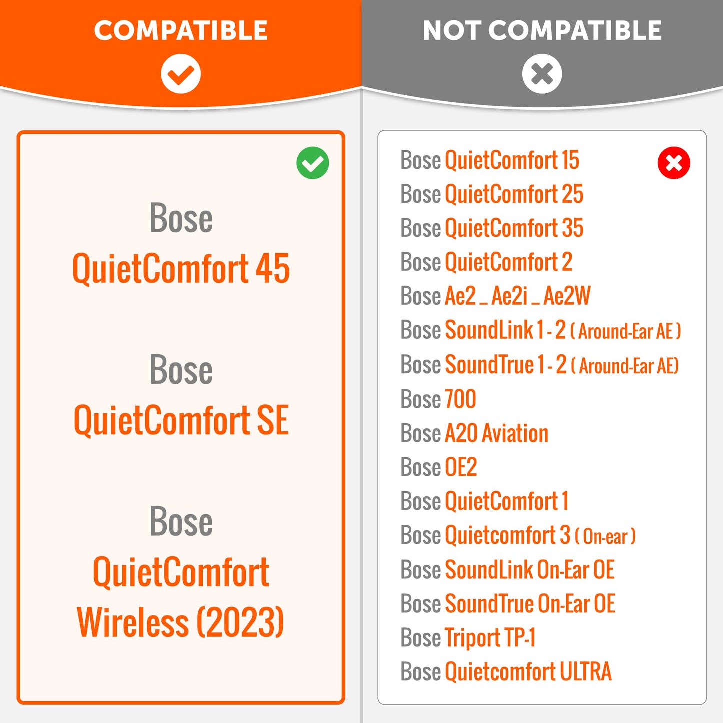 WC Freeze V2 QC45 - Cooling Gel Earpads Compatible with Bose QuietComfort 45, QuietComfort SE & QC Wireless (2023) by Wicked Cushions | Freeze V2