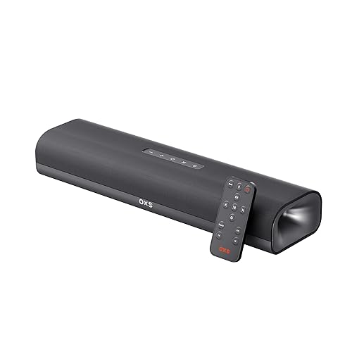 OXS Thunder Lite PC Gaming Soundbar, Sound Bars for TV with Virtual Surround Sound, 2 Full-Range Drivers, Bass Tube, Compact Design, HDMI/AUX/Optical