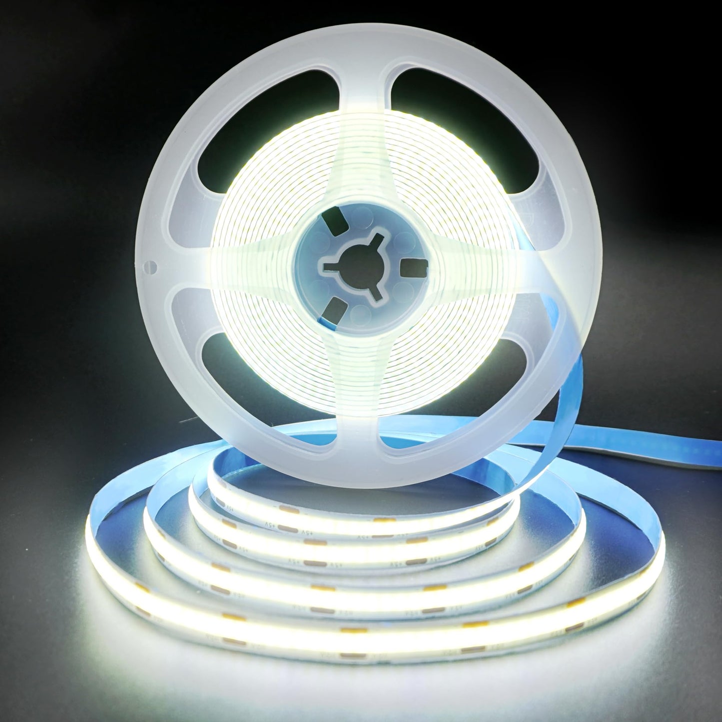 Clearhill 5V USB COB LED Strip Lights with Switch 2Packs,16.4FT/5M,Cool White 6500K,320LEDs/M,8mm Width,Not Waterproof IP20,1M USB Cable,for DIY Home