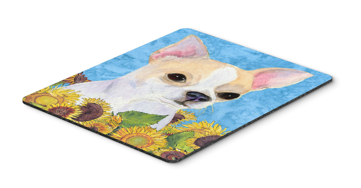 Caroline's Treasures SS4243MP Chihuahua in Summer Flowers Mouse Pad, Hot Pad or Trivet for Home Office Gaming Working Computers Laptop Mouse
