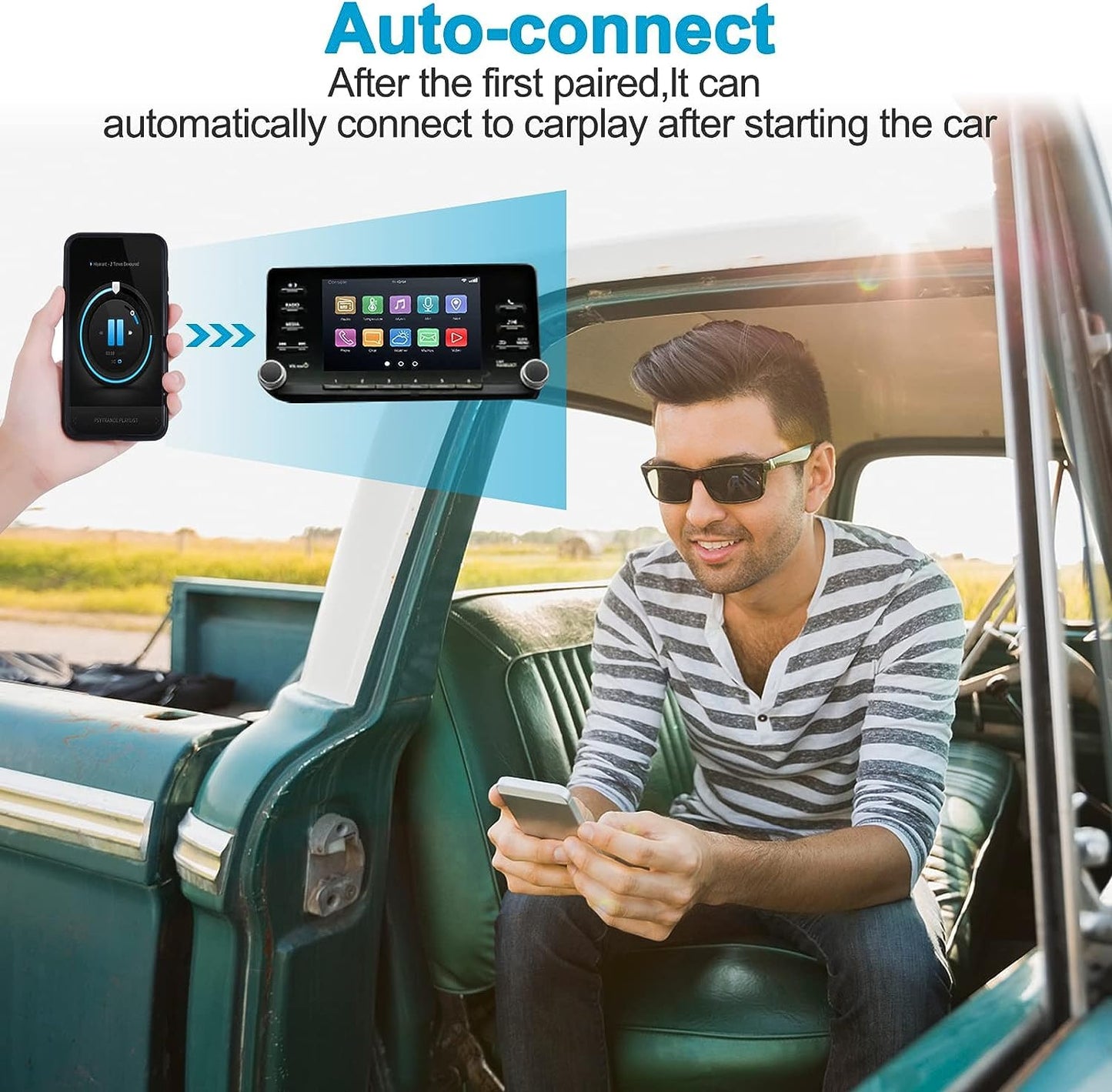 BLACKSYNCZE Wireless CarPlay Adapter, CarPlay Dongle for OEM Wired Cars, Convert Wired to Wireless CarPlay, Support Online Update Plug & Play Easy Use