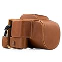 MegaGear Panasonic Lumix DC-FZ80, FZ82 Ever Ready Leather Camera Case and Strap, with Battery Access - Light Brown - MG1225