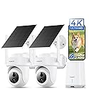 MUBILIFE 4K Security Cameras Wireless Outdoor, No Subscription, 8MP Solar Powered Cameras for Home Security, 64GB Local Storage, AI Auto Tracking