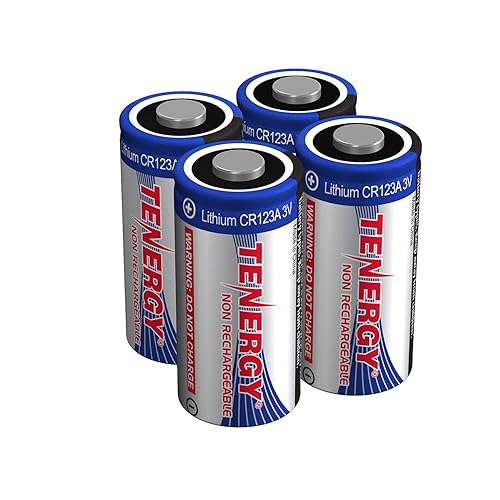 Tenergy 3V CR123A Lithium Battery, High Performance CR123A Cell Batteries PTC Protected for Smart Sensors 4 Pack (Non-Rechargeable)