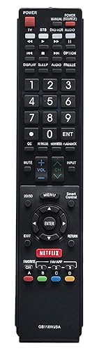 RRMCGB118WJSA GB118WJSA Replaced Remote fit for Sharp TV LC-60SQ17U LC60TQ15U LC-60TQ15U LC60UD27U LC70UD27U LC-70UD27U LC-70UQ17U LC-80UQ17U Subs