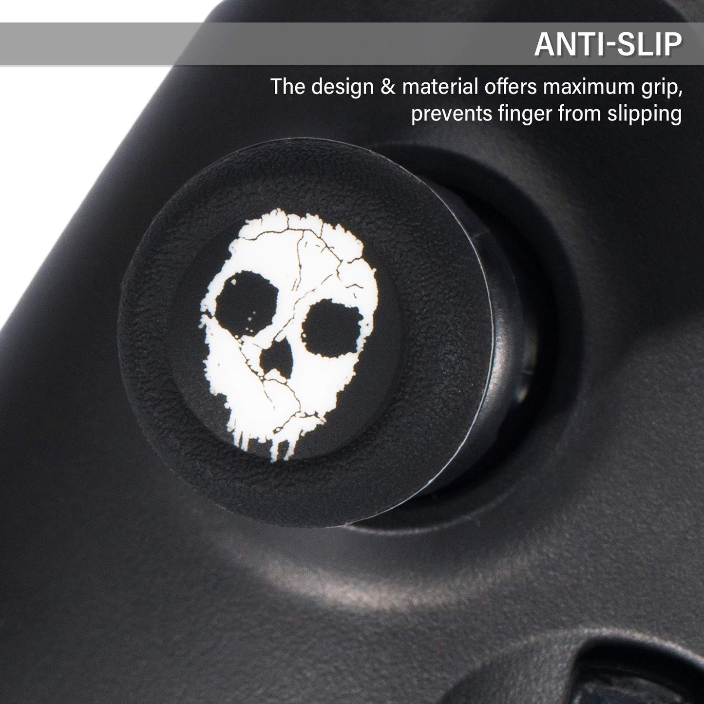 Playrealm FPS Thumbstick Extender & Printing Rubber Silicone Grip Cover 2 Sets for Xbox Series X/S & Xbox One Controller(Ghost)