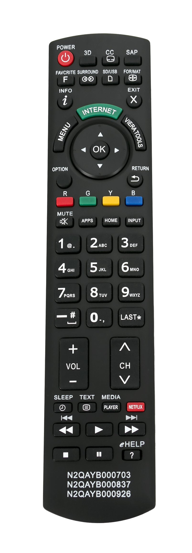 New N2QAYB000703 N2QAYB000837 N2QAYB000926 Remote Control fits for Panasonic TV TCL47WT50X TCL55DT50 TC-L55DT50 TCL55ET5 TC-L55ET5 TC-L55LE54