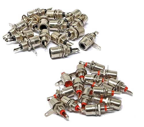 iexcell 30 Pcs Jack Panel Mount RCA Female Socket Connectors Adapter